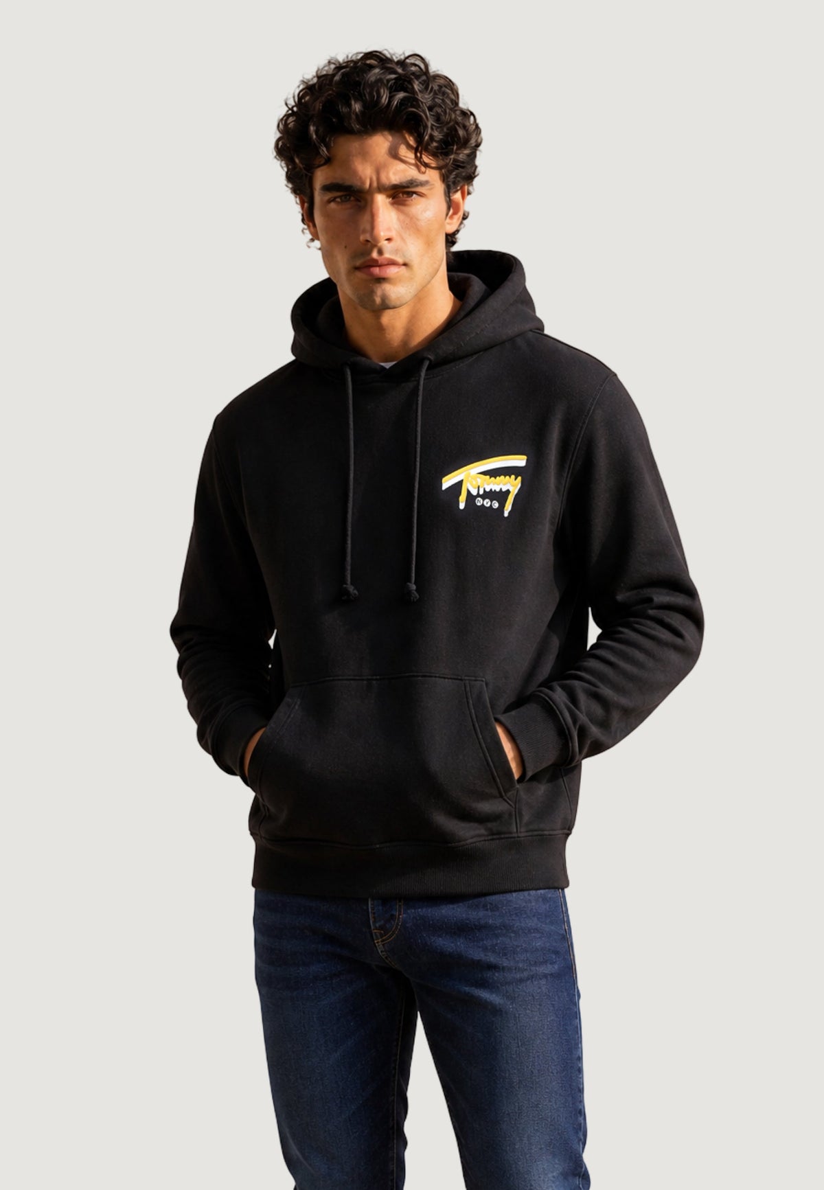 Tommy Hilfiger Hoodie met print – Zwart