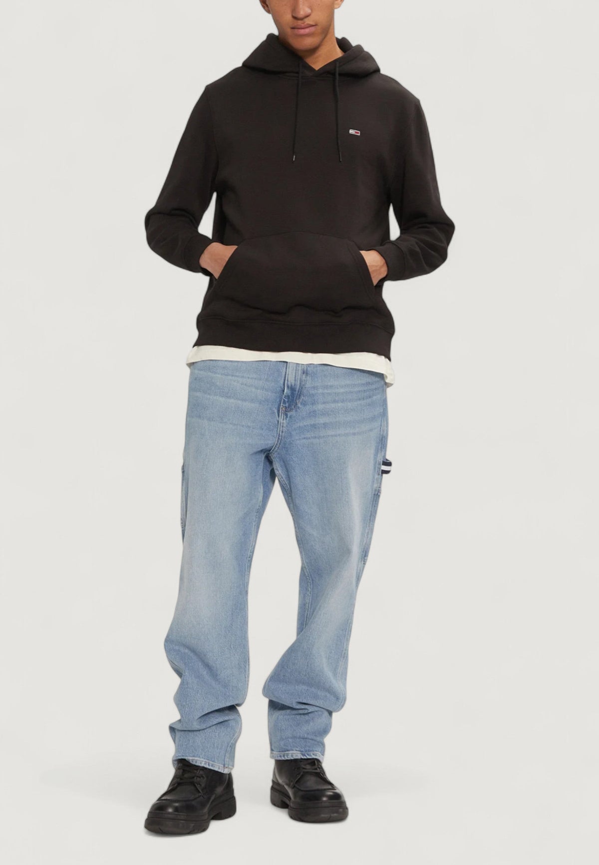 Tommy Hilfiger Regular fit hoodie met voorzakken – Zwart