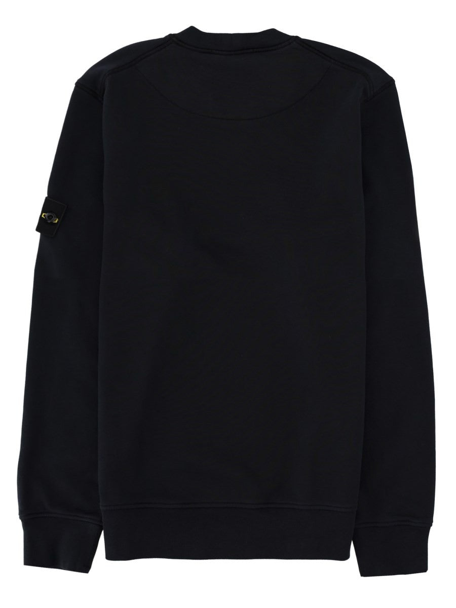 Stone Island Katoenen Sweatshirt met logopatch – Marineblauw