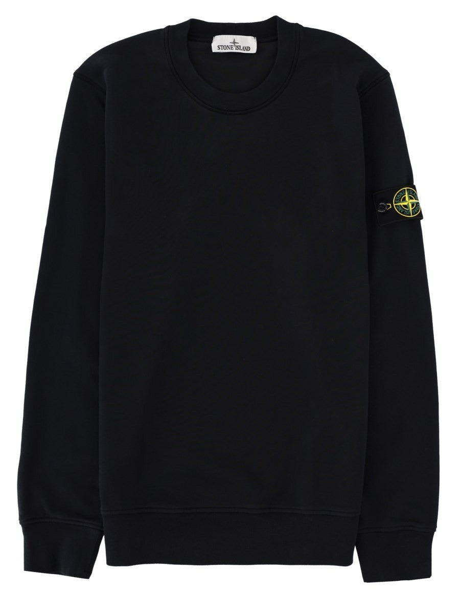 Stone Island Katoenen Sweatshirt met logopatch – Marineblauw