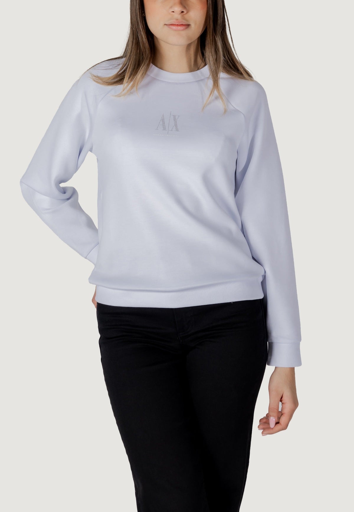 Armani Exchange Sweater met Ronde Hals Dames – Wit