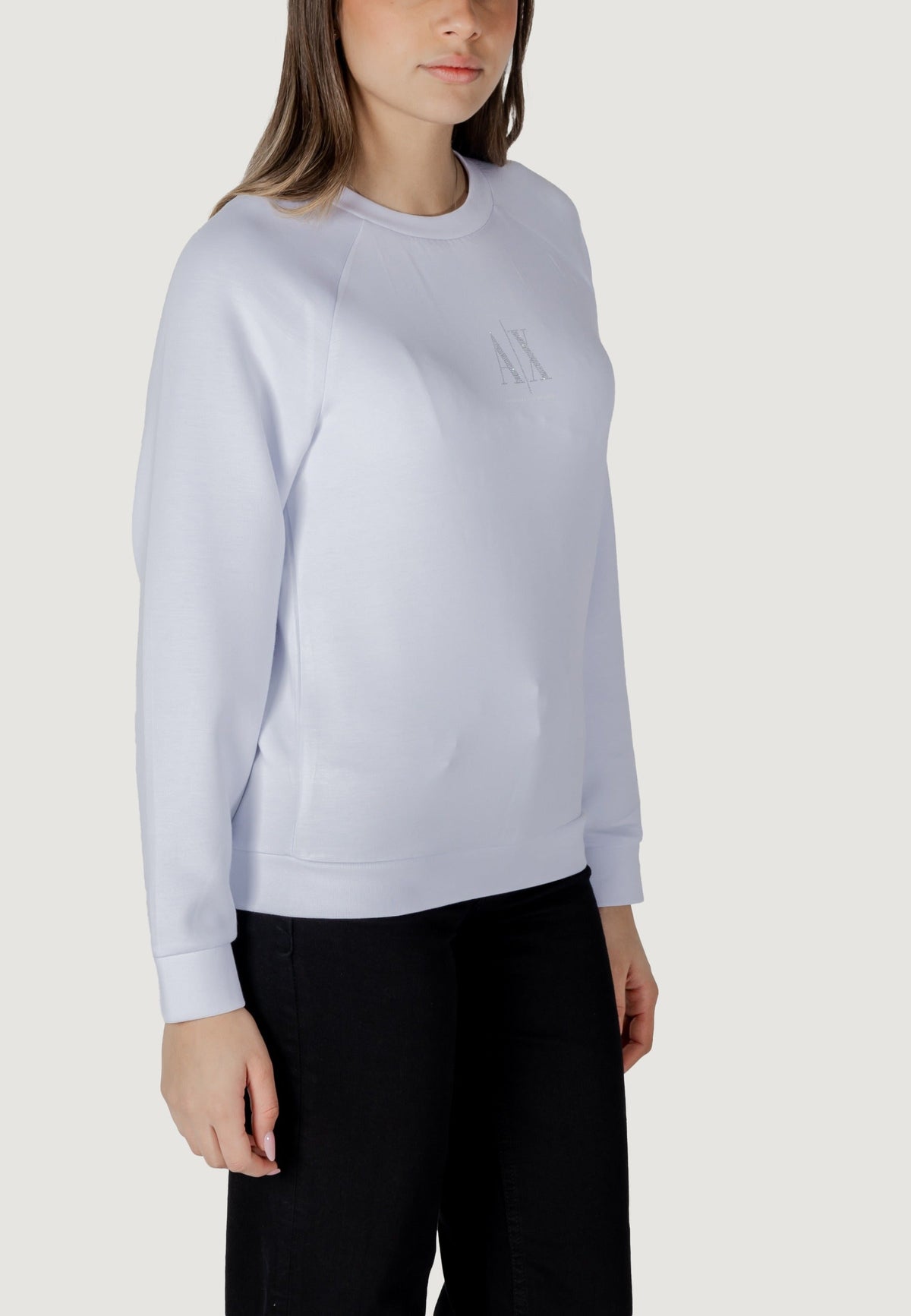 Armani Exchange Sweater met Ronde Hals Dames – Wit