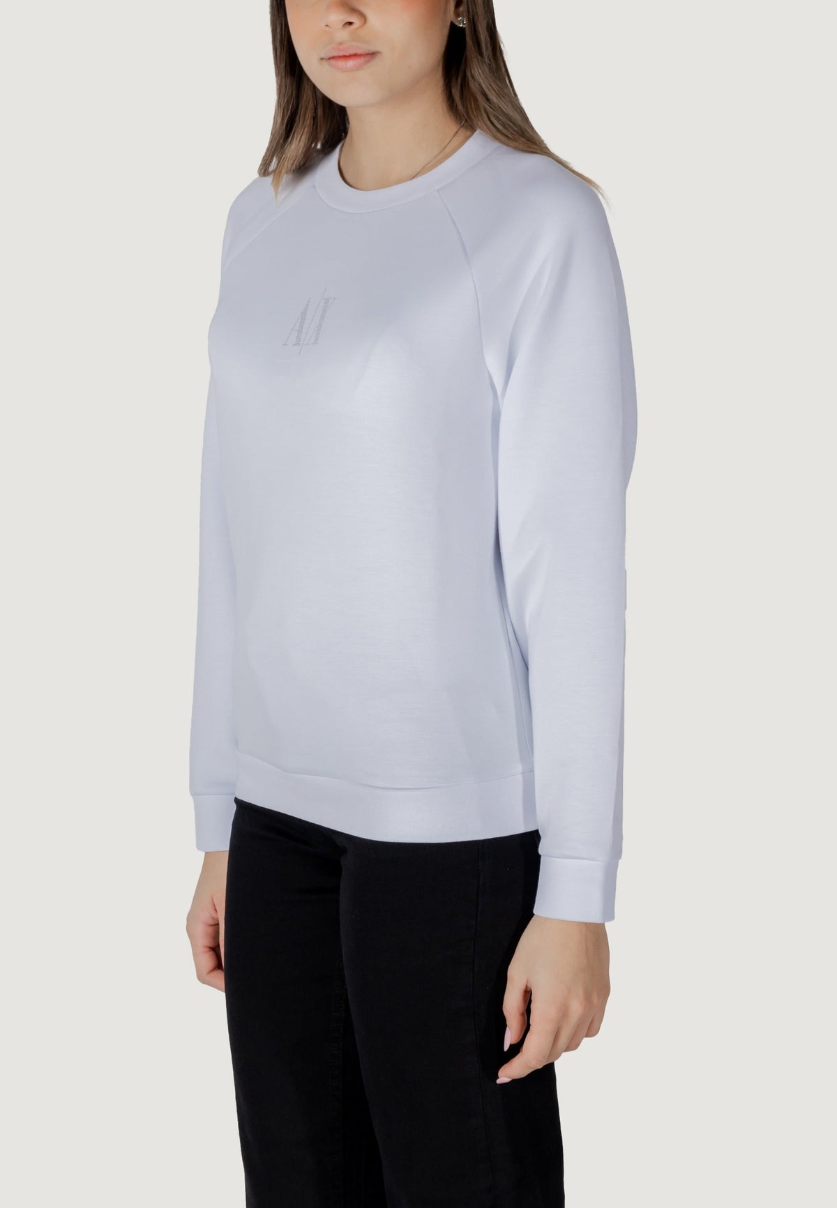Armani Exchange Sweater met Ronde Hals Dames – Wit