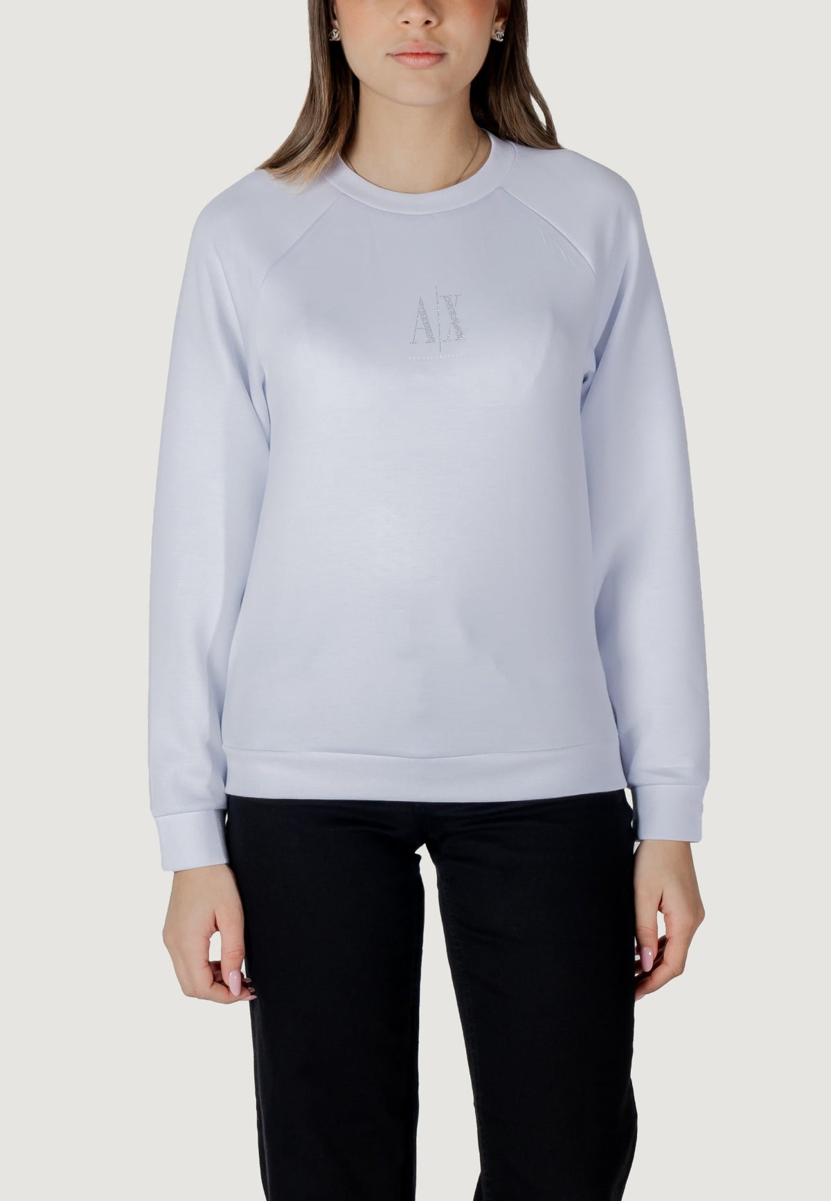 Armani Exchange Sweater met Ronde Hals Dames – Wit