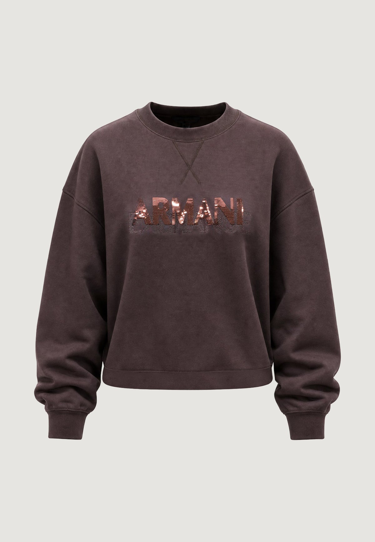 Armani Exchange Sweater met Ronde Hals – Bruin