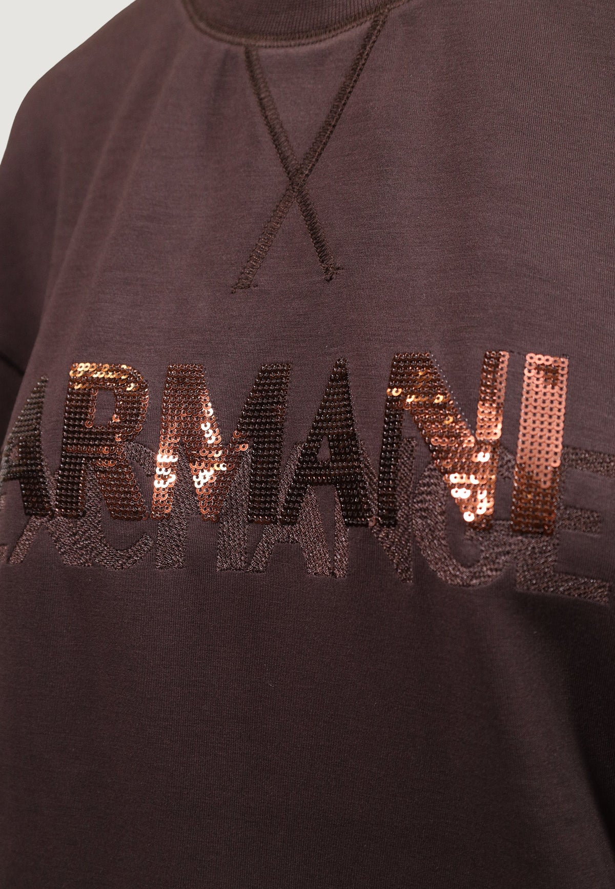 Armani Exchange Sweater met Ronde Hals – Bruin