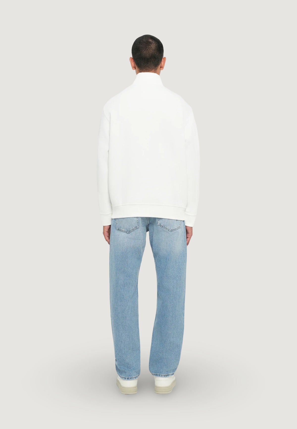 Armani Exchange Sweater met Print en Hoge Hals – Wit