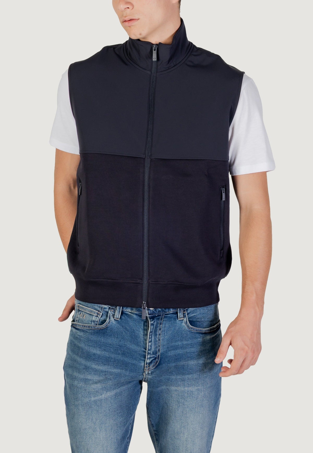 Armani Exchange Vest met Zijzakken – Blauw