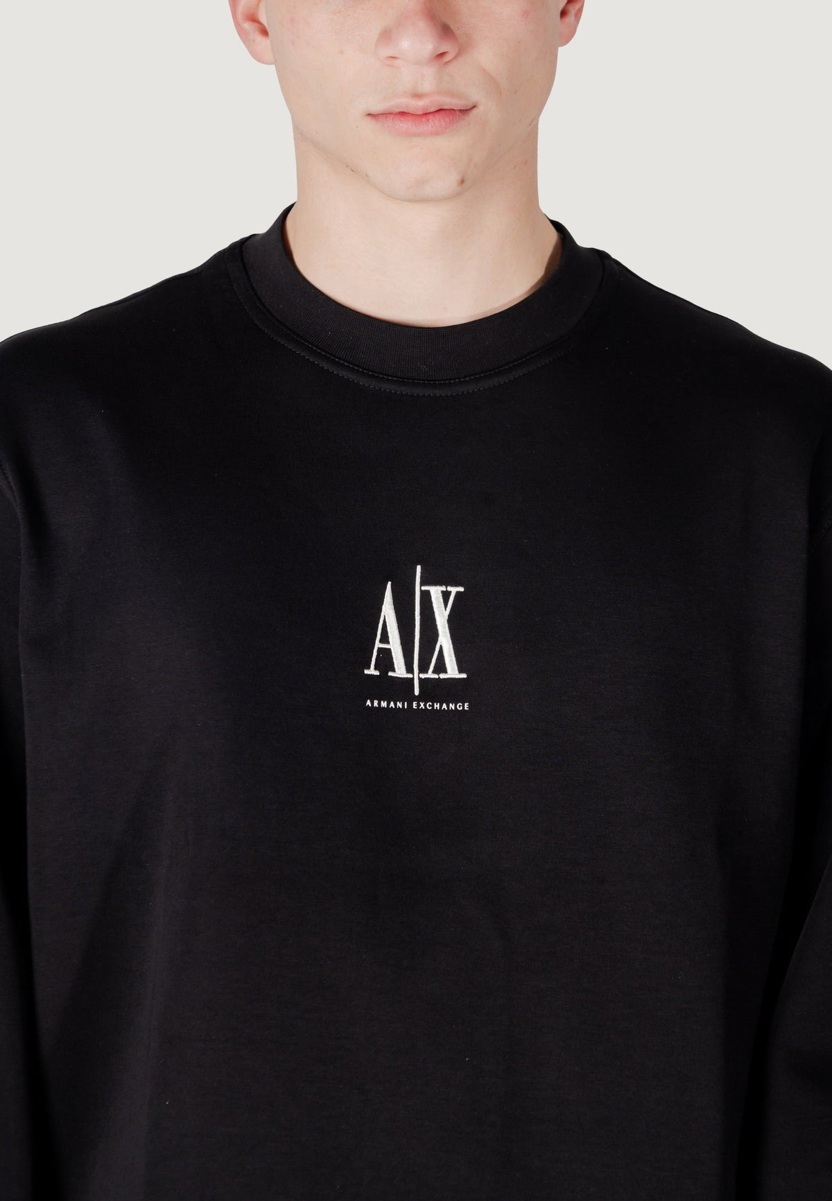Armani Exchange Sweater met Ronde Hals Heren – Zwart