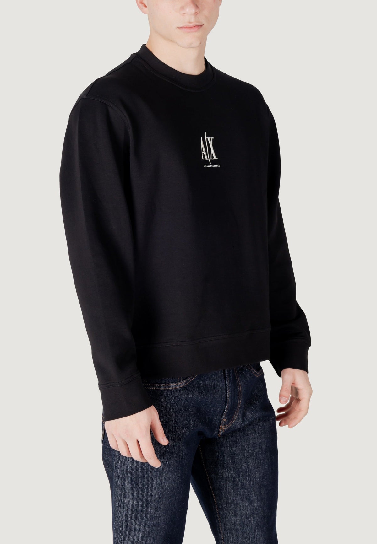 Armani Exchange Sweater met Ronde Hals Heren – Zwart