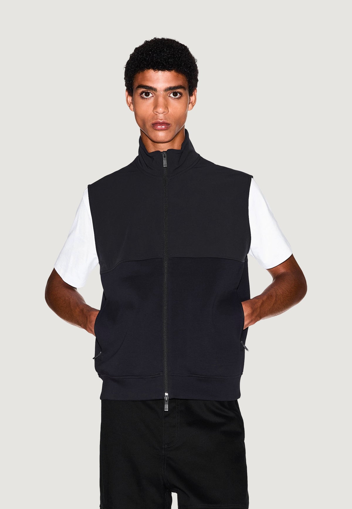 Armani Exchange Sweater met Zijzakken – Zwart