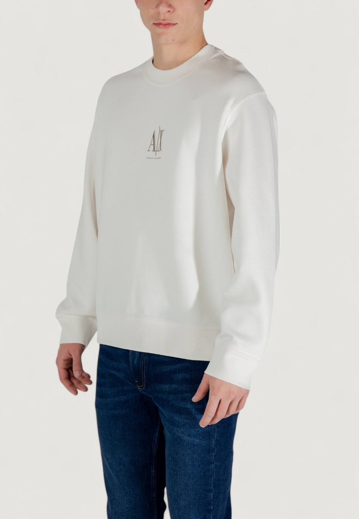 Armani Exchange Sweater met Ronde Hals Heren – Wit