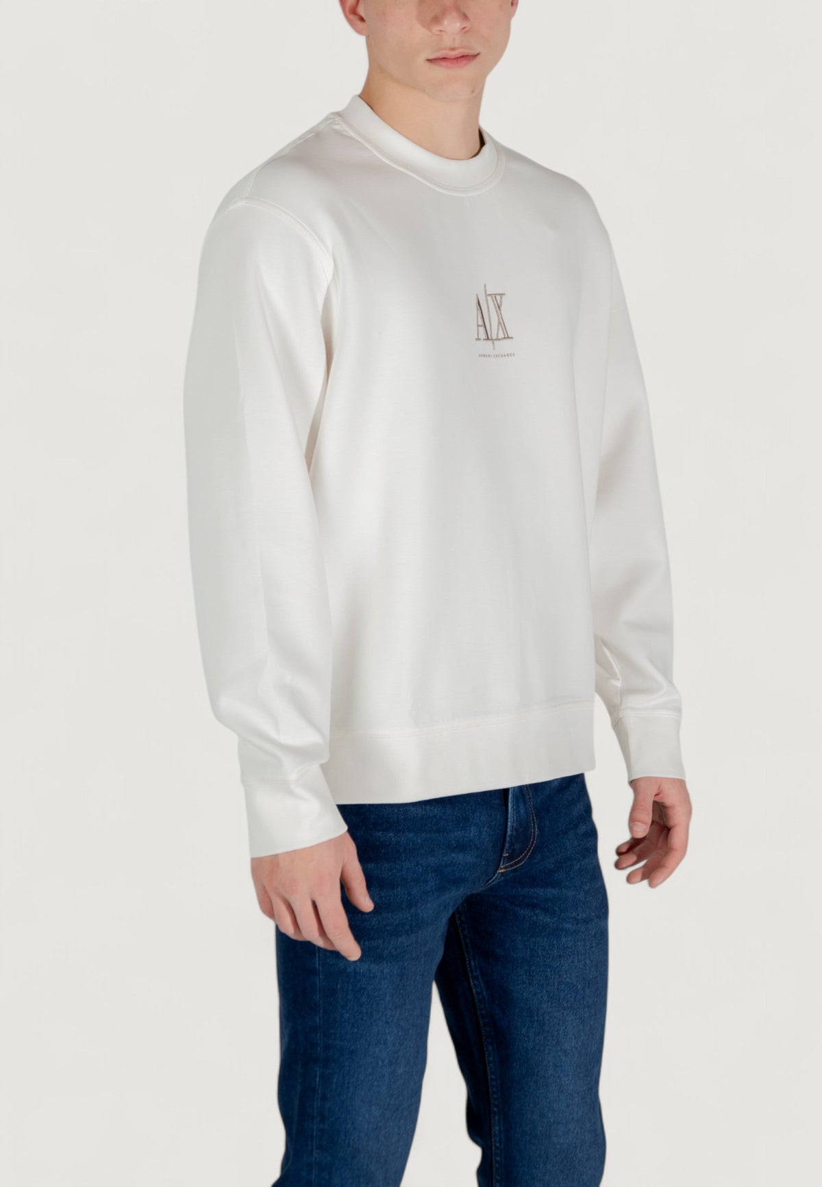 Armani Exchange Sweater met Ronde Hals Heren – Wit