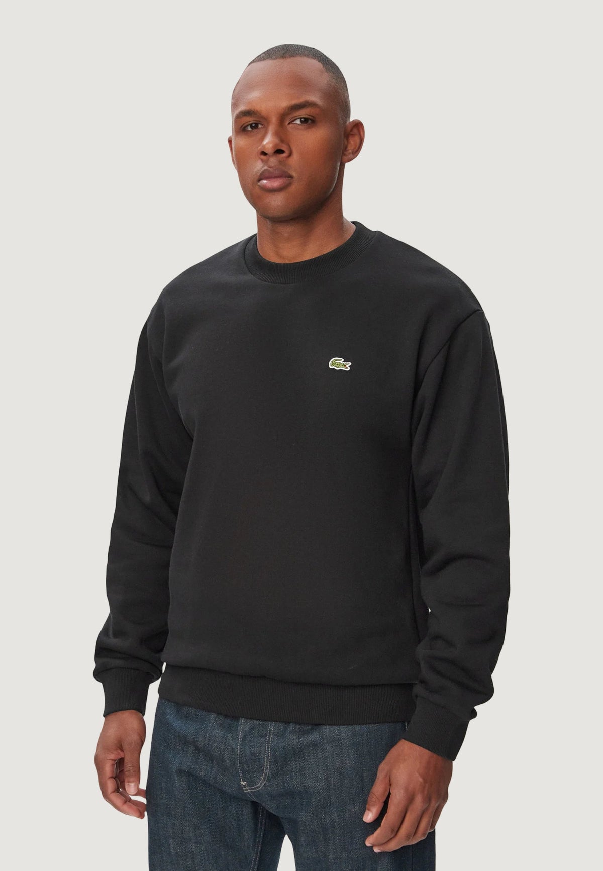 Lacoste Sweater met ronde hals – Zwart