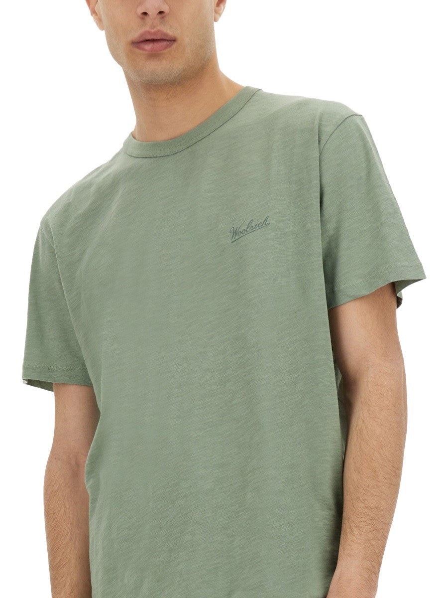Woolrich Flammé T-shirt – Saliegroen