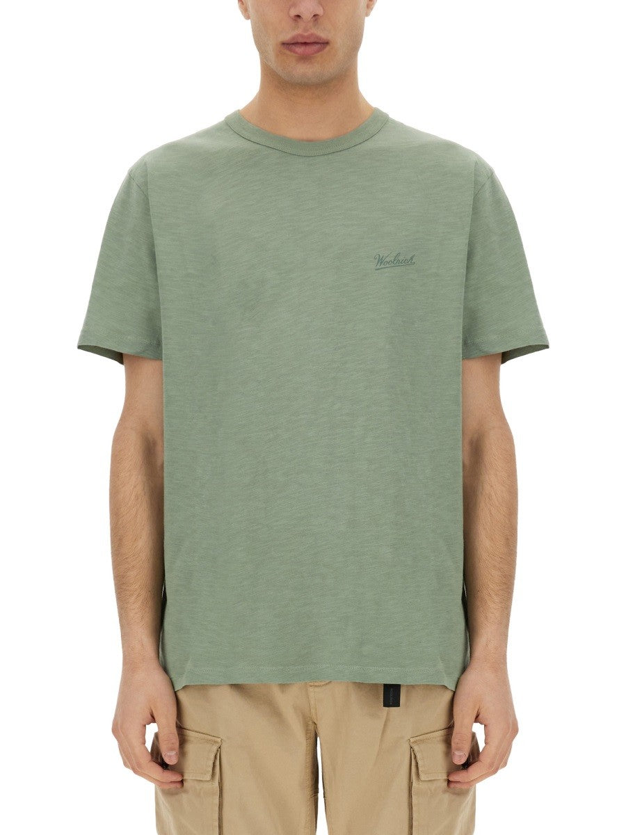 Woolrich Flammé T-shirt – Saliegroen