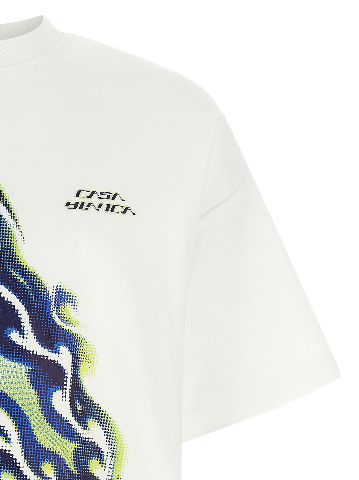 Casablanca Flaming Tennis Ball T-shirt – Wit