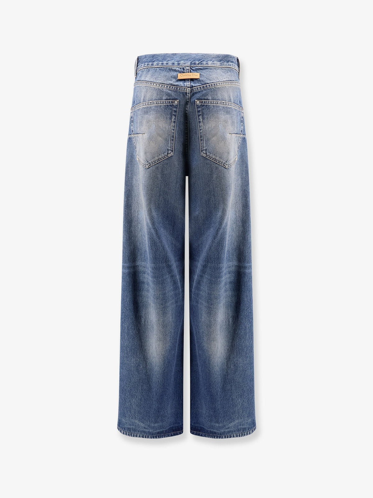 Christian Dior Flared Jeans met destroyed effect – Middenblauw