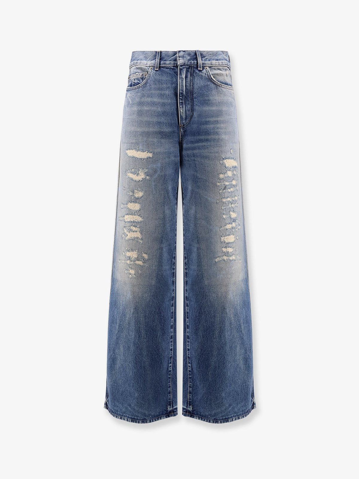Christian Dior Flared Jeans met destroyed effect – Middenblauw