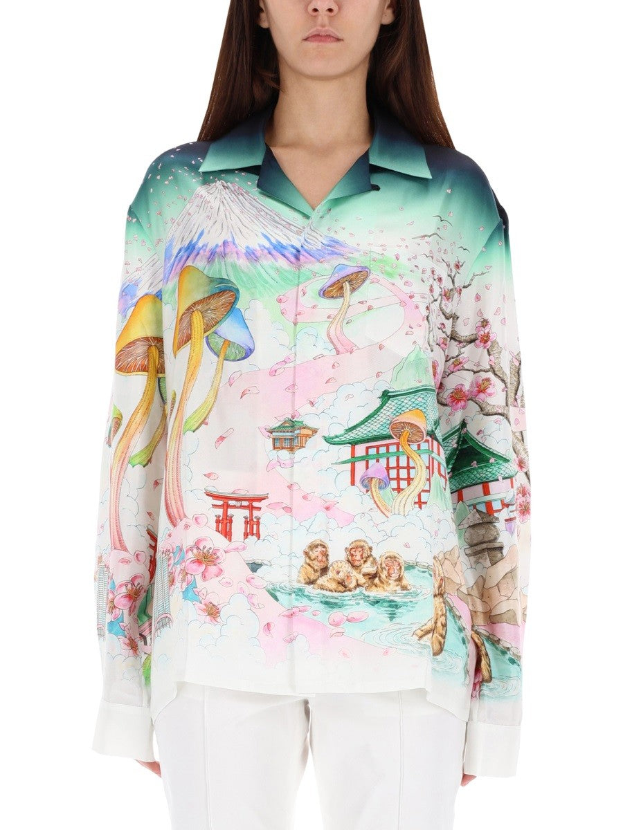 Casablanca Zijden Blouse met bloemenprint – Meerkleurig