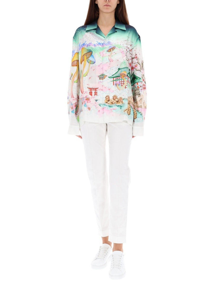 Casablanca Zijden Blouse met bloemenprint – Meerkleurig
