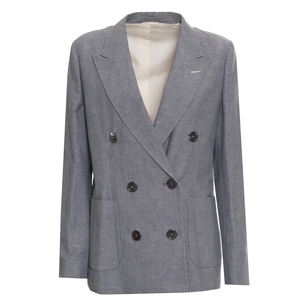 Gant Blazer van katoen en linnen Dames – Wit