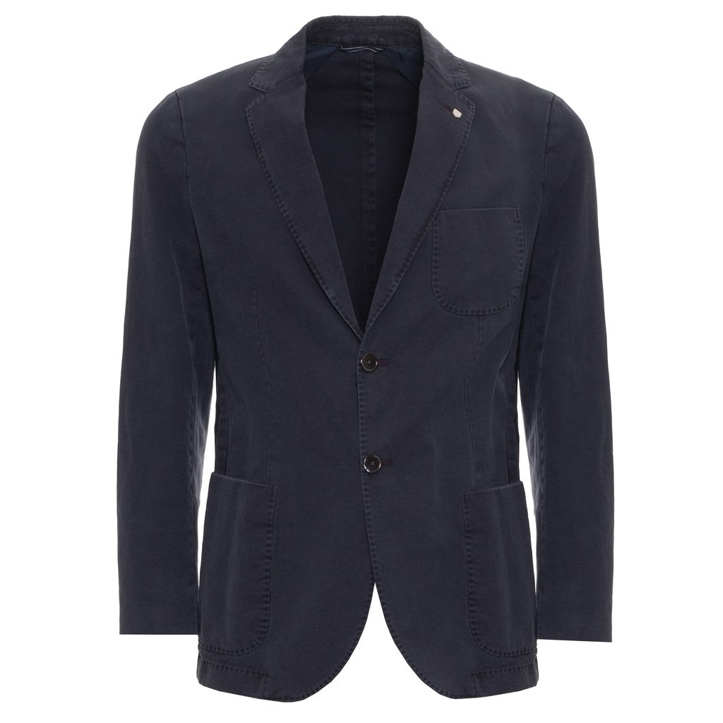 Gant Blazer van katoen en linnen Heren – Marineblauw