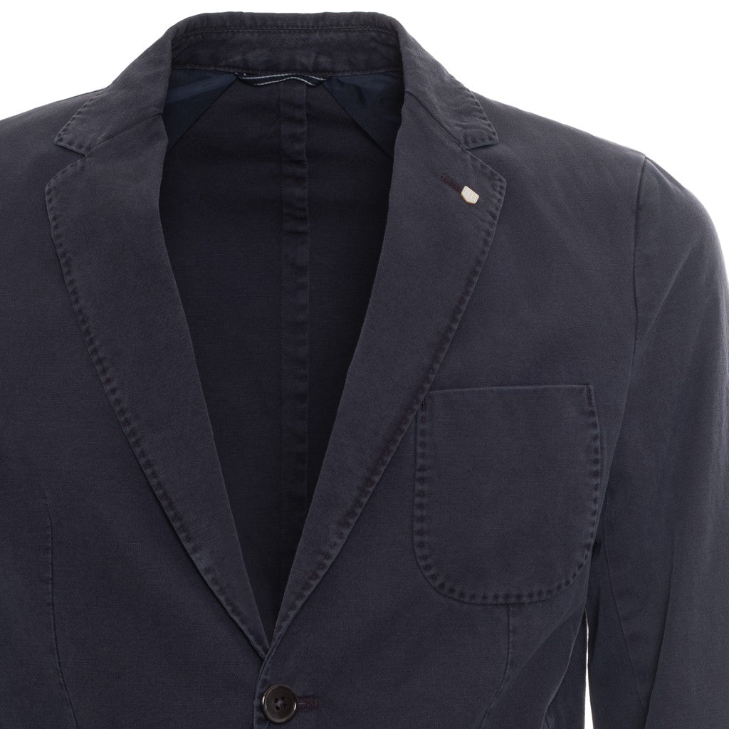 Gant Blazer van katoen en linnen Heren – Marineblauw