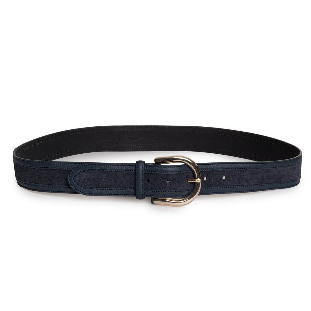 Gant Brede leren riem – Donkerblauw