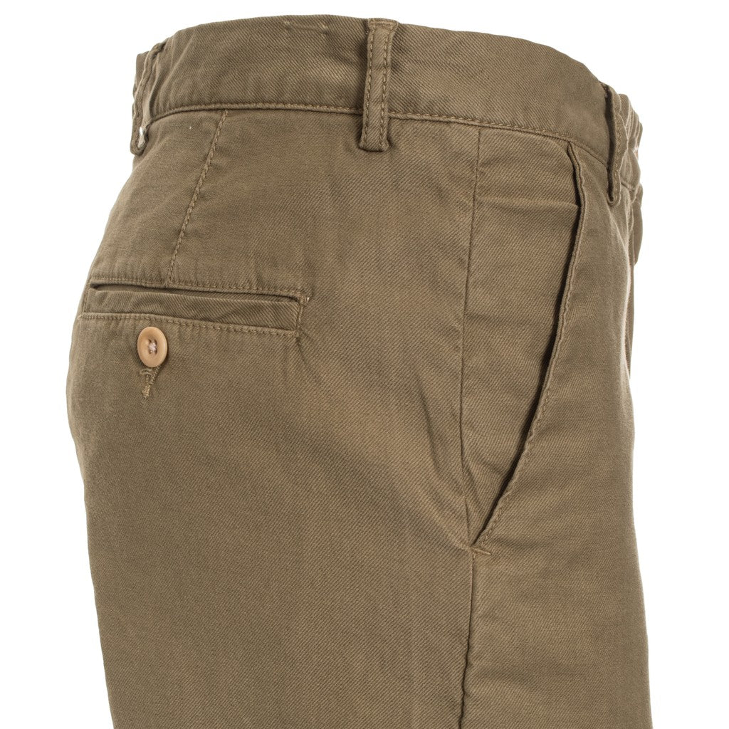 Gant Broek van katoen en linnen Dames – Groen