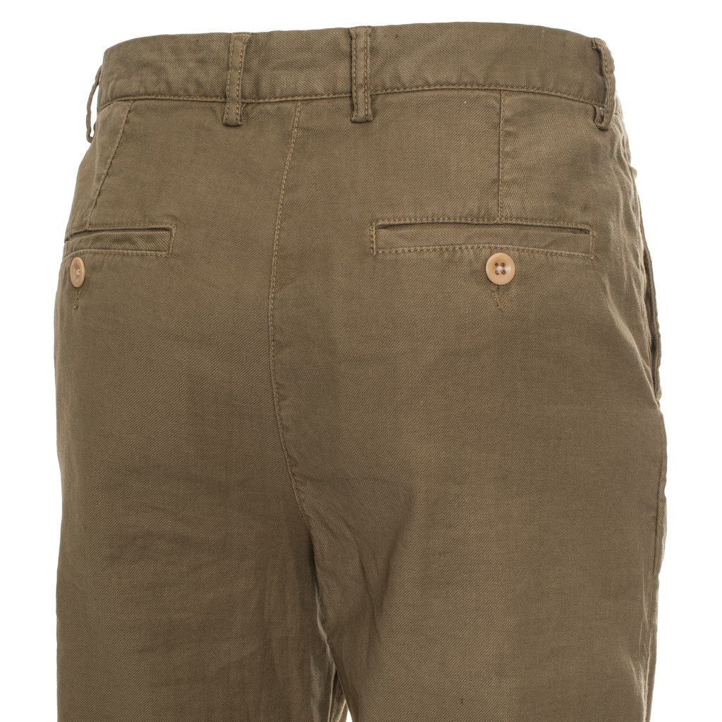 Gant Broek van katoen en linnen Dames – Groen