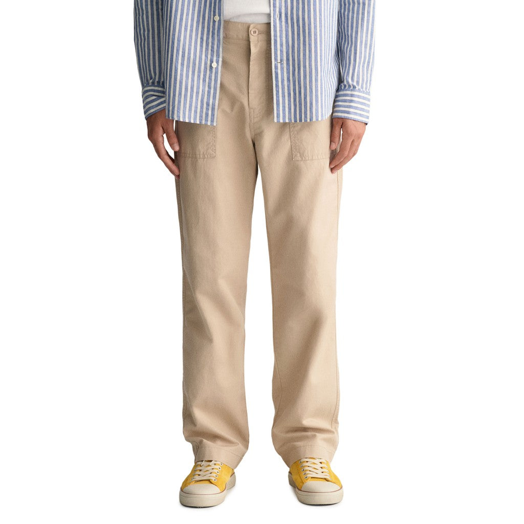 Gant Broek van katoen en linnen Heren – Beige