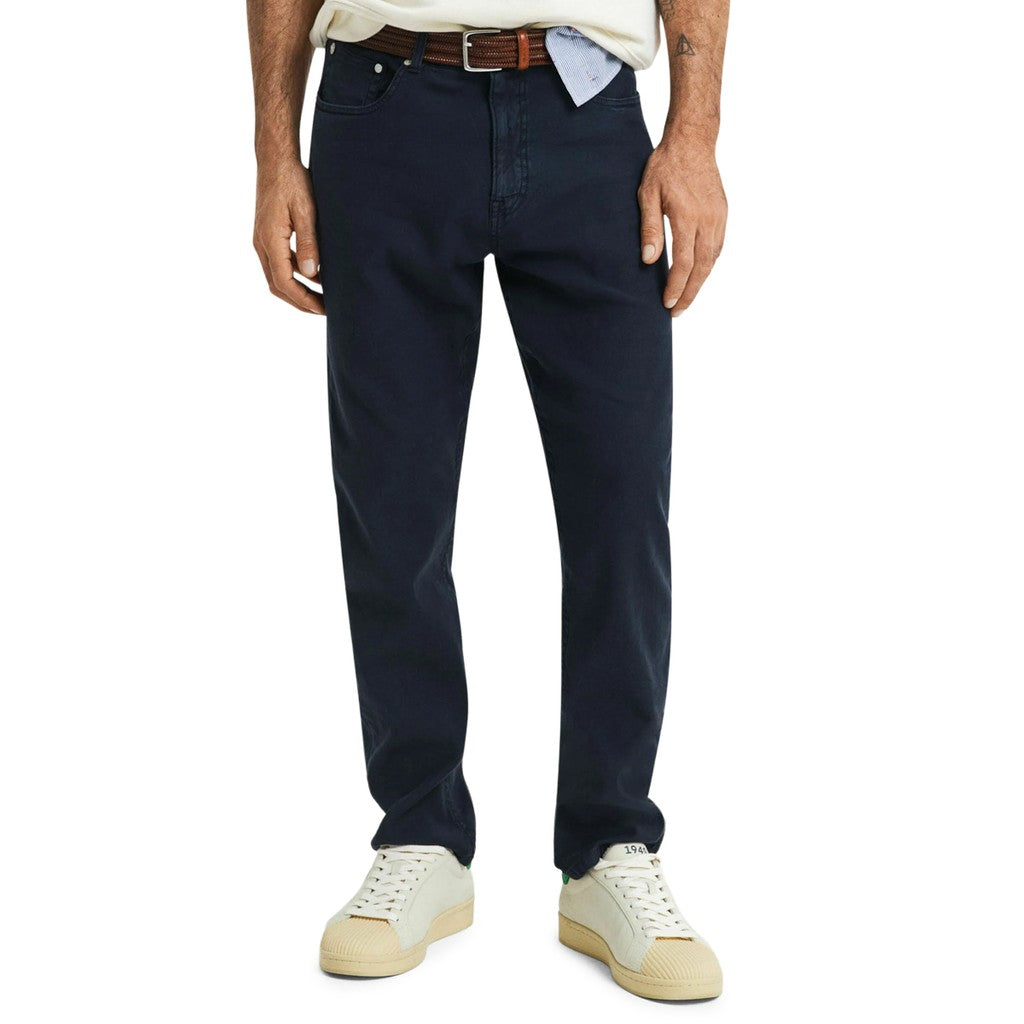Gant Broek van katoen en linnen Heren – Marineblauw