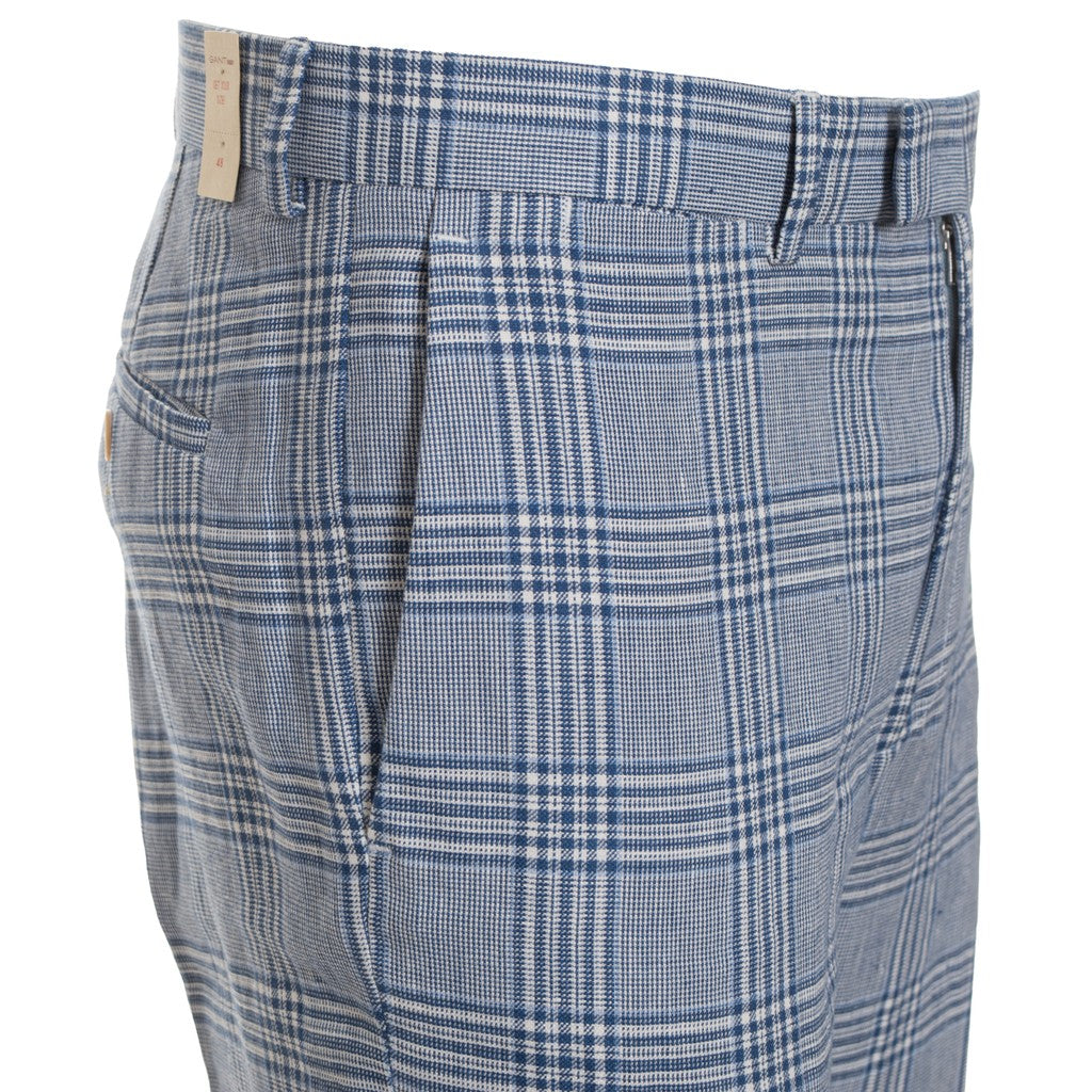 Gant Broek van linnen en katoen – Grijs / Blauw