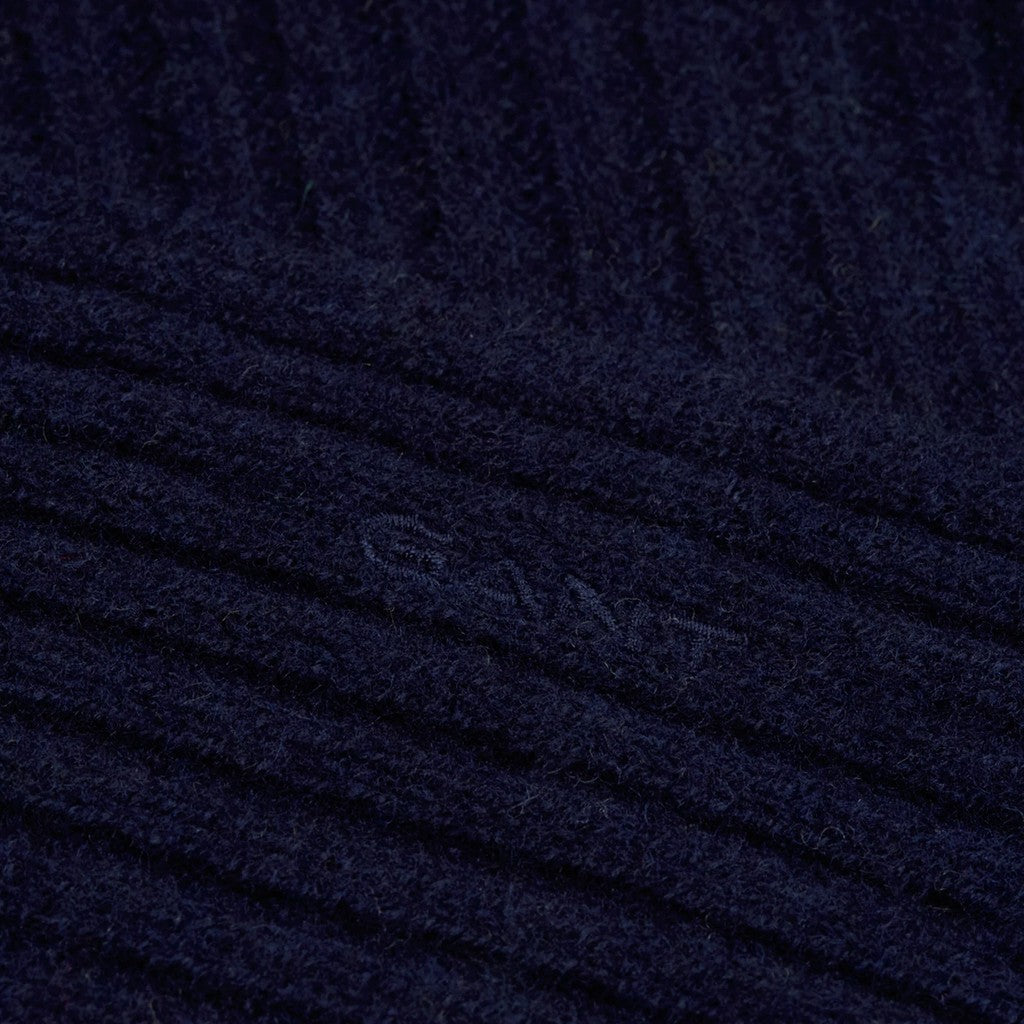 Gant Fijngebreide wollen sjaal – Marineblauw