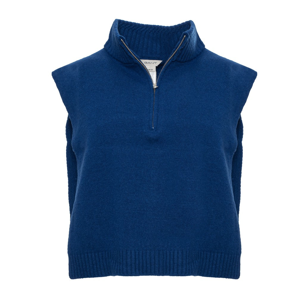 Gant Gebreide colsjaal met rits – Blauw