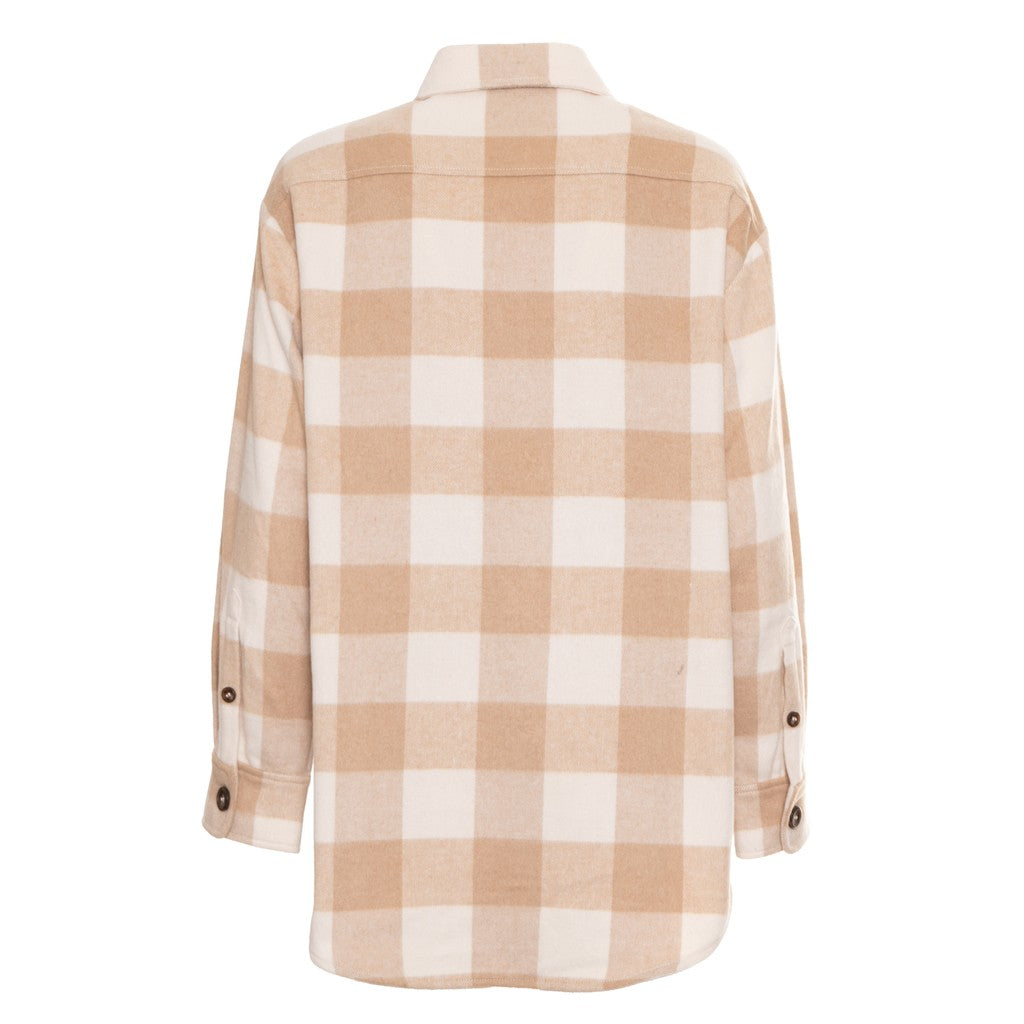 Gant Geruit overhemd Dames – Beige