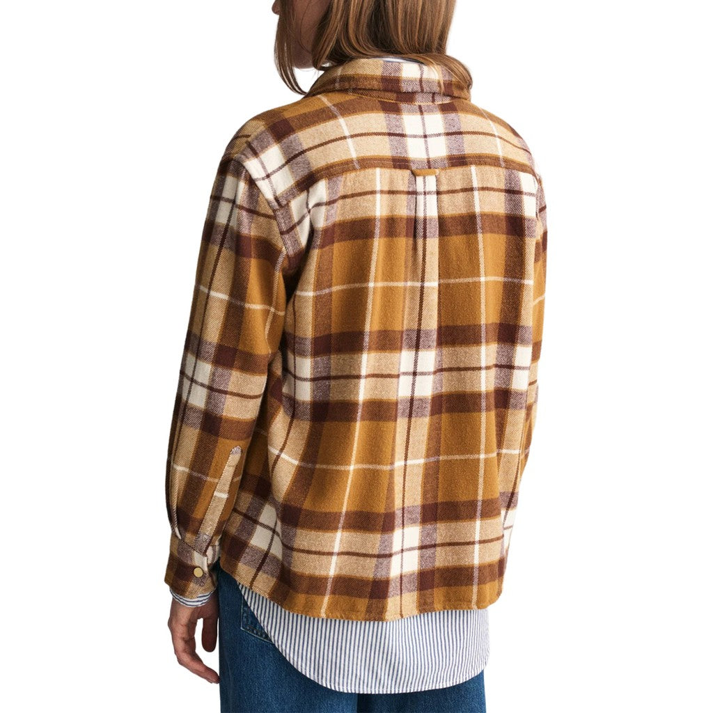 Gant Geruit overhemd Dames – Beige