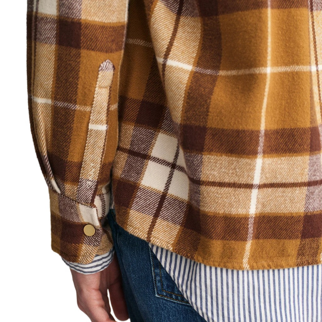 Gant Geruit overhemd Dames – Beige