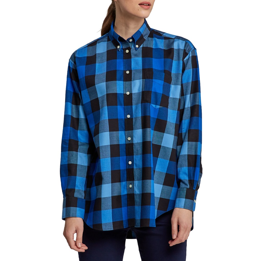 Gant Geruit overhemd Dames – Blauw / Zwart