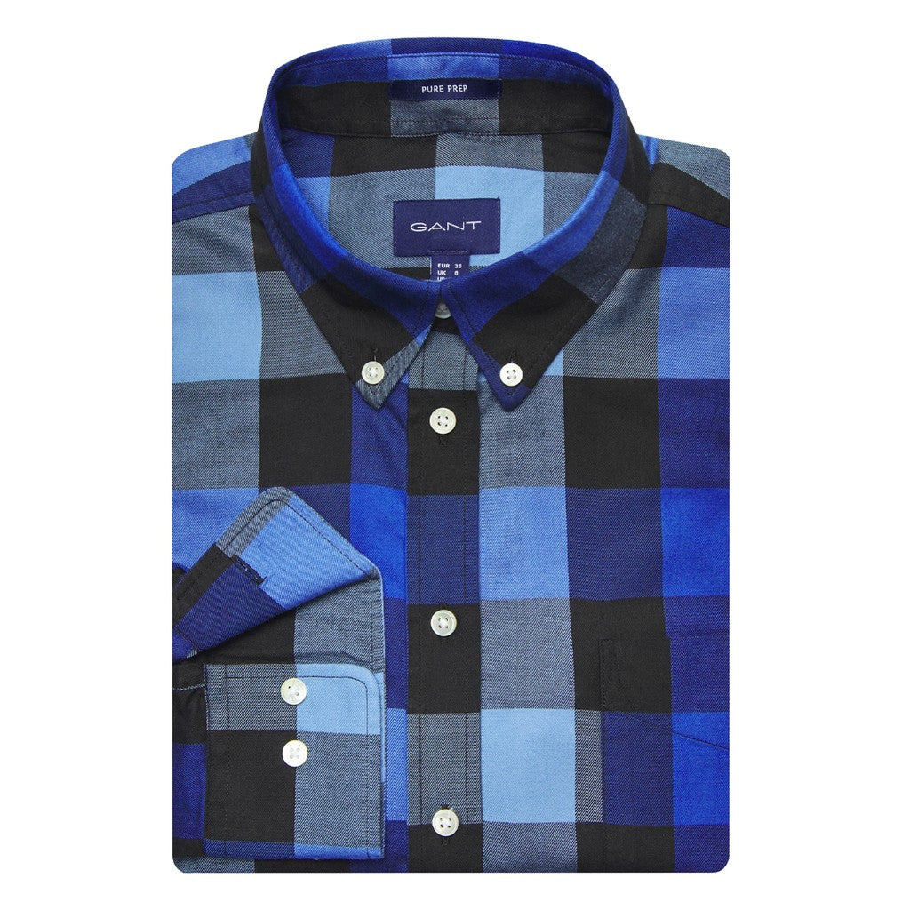 Gant Geruit overhemd Dames – Blauw / Zwart