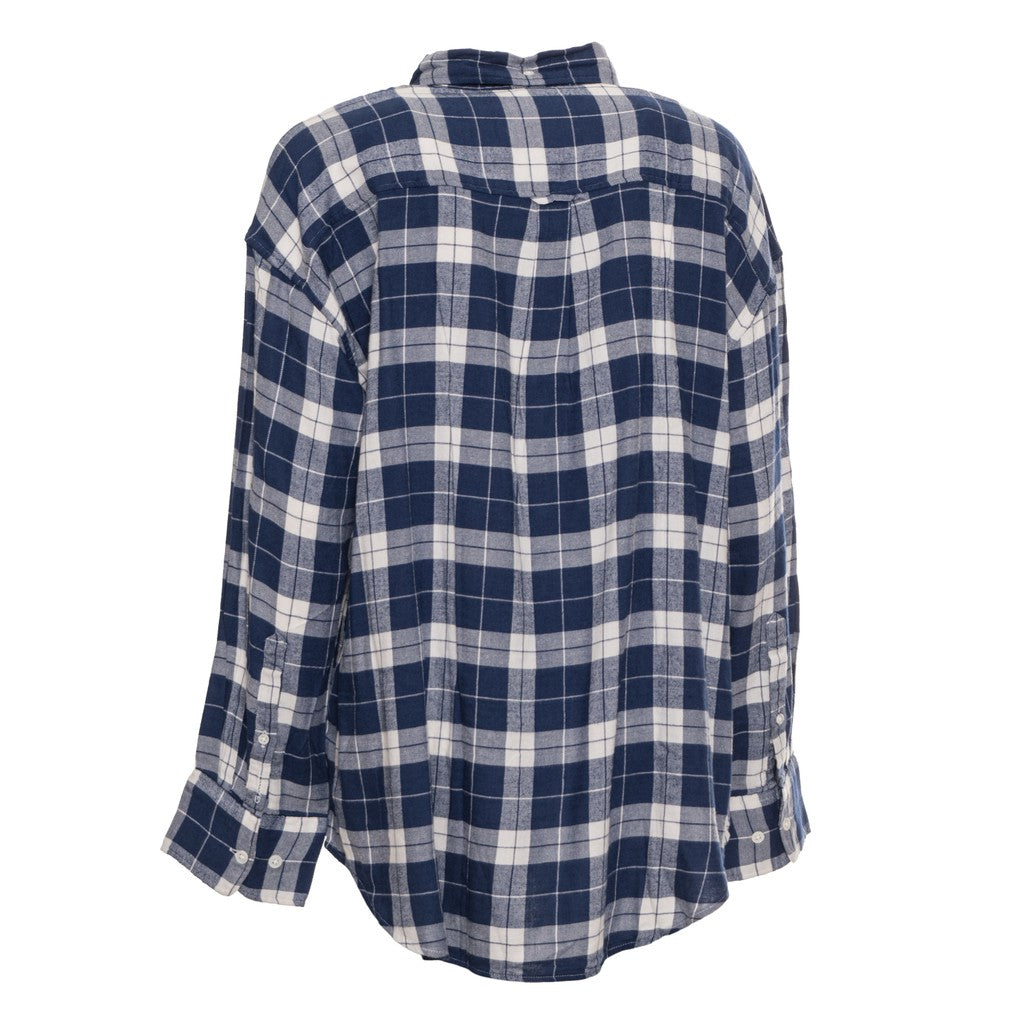 Gant Geruit overhemd Dames – Marineblauw / Wit