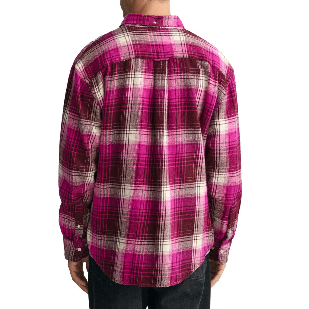 Gant Geruit overhemd Heren – Fuchsia