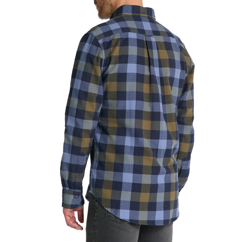 Gant Geruit overhemd met logoborduring – Blauw / Bruin