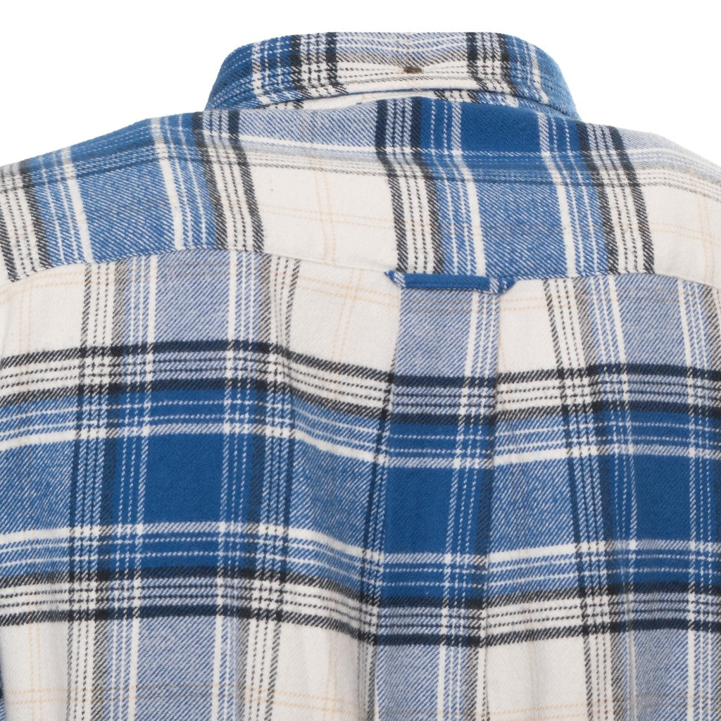 Gant Geruit overhemd met logoborduring – Blauw / Wit