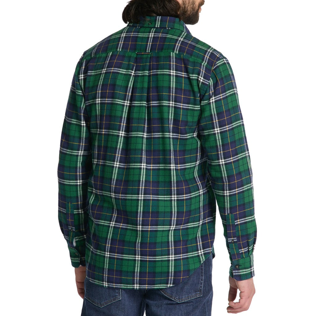 Gant Geruit overhemd met logoborduring – Groen