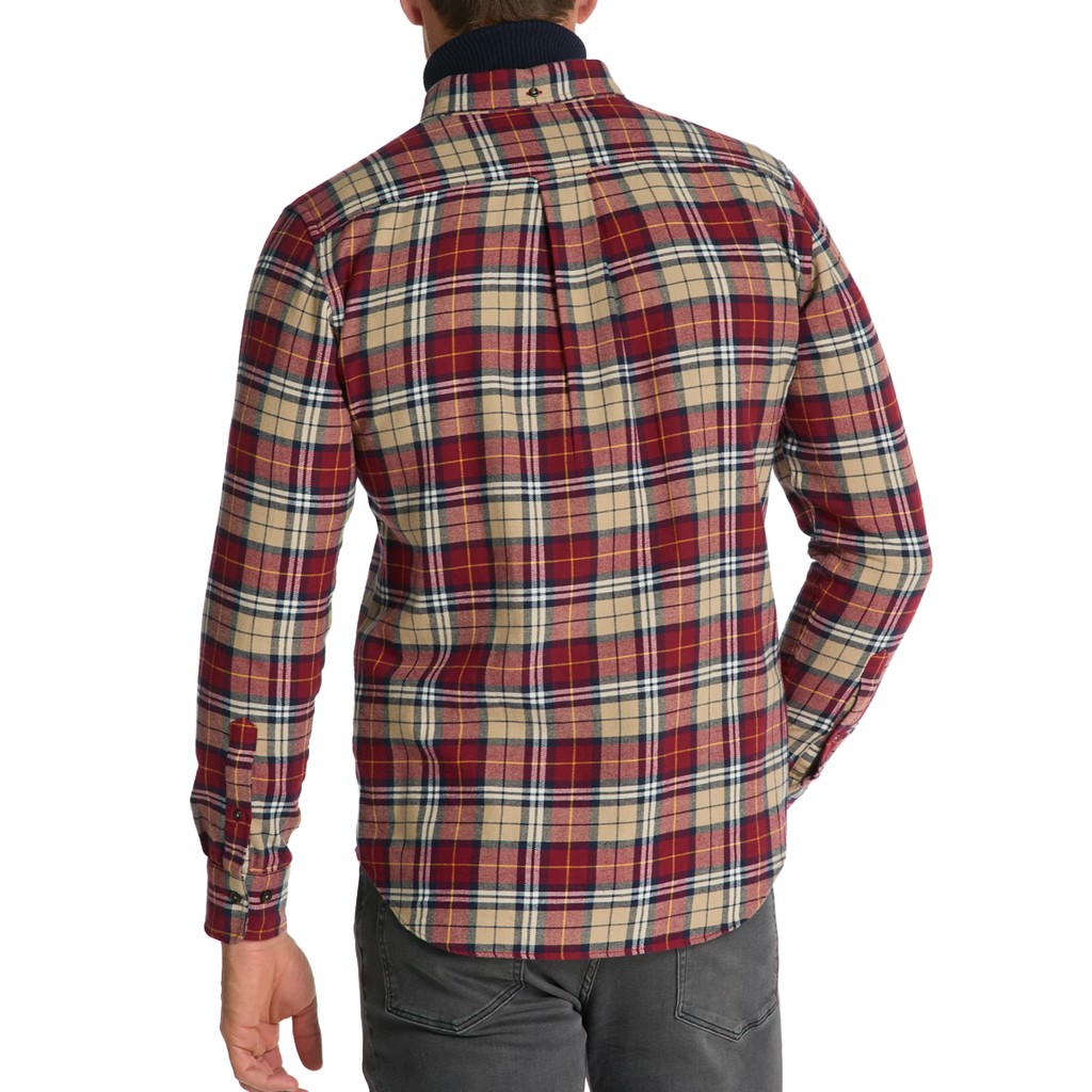 Gant Geruit overhemd met logoborduring – Rood