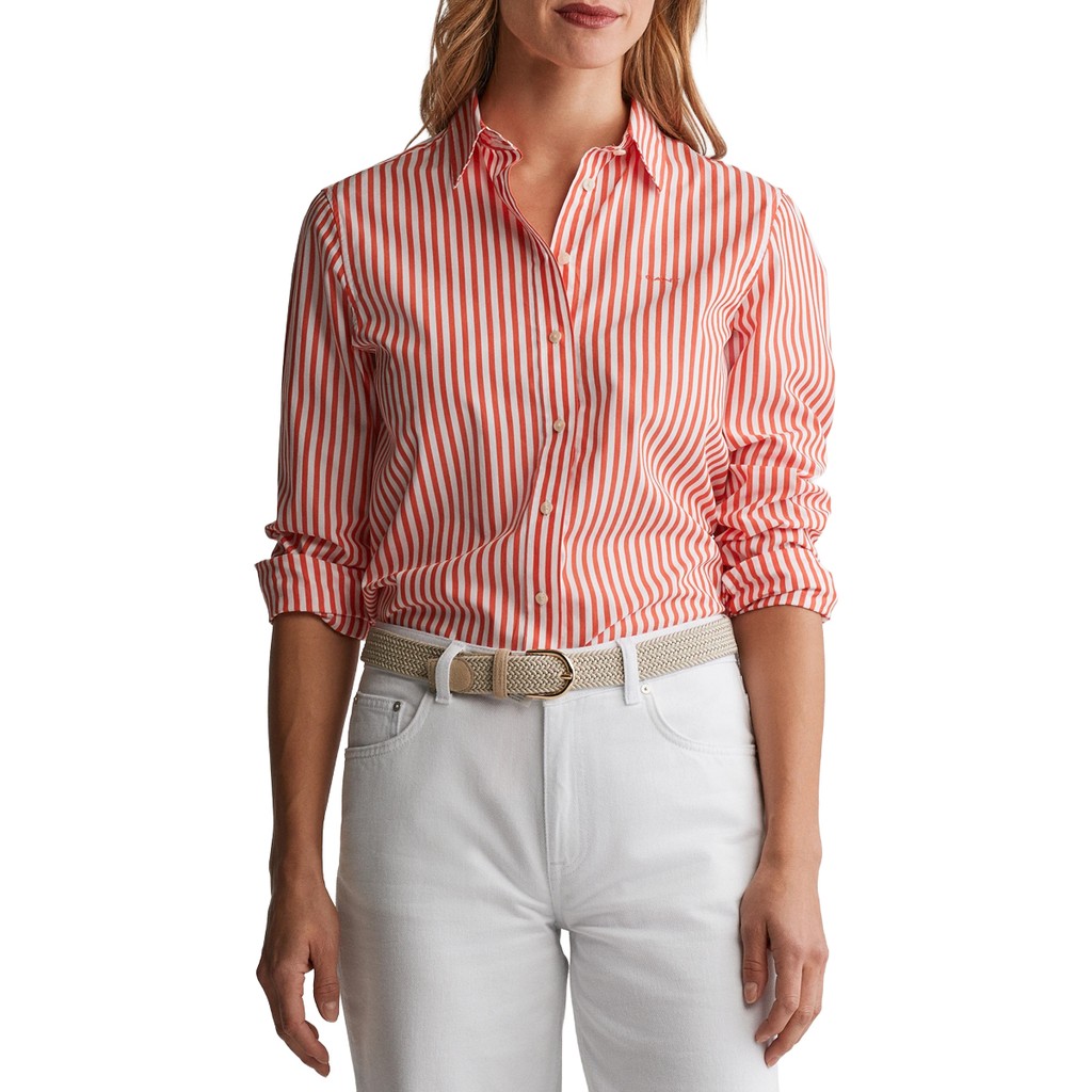 Gant Gestreept overhemd Dames – Rood