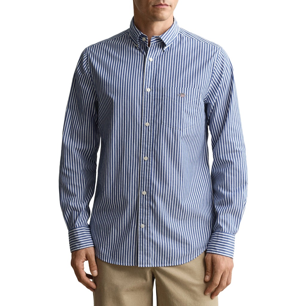 Gant Gestreept overhemd Heren – Blauw / Wit