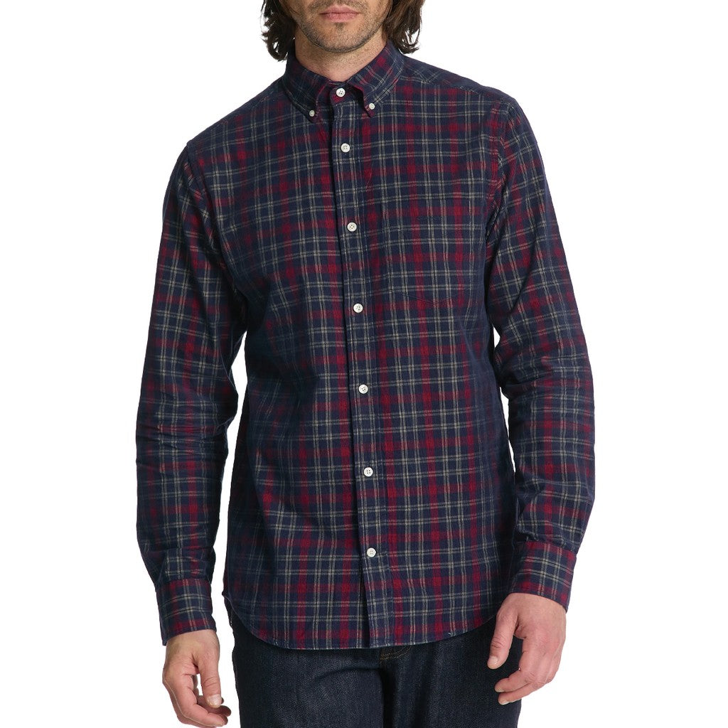 Gant Gestreept overhemd Heren – Marineblauw / Rood